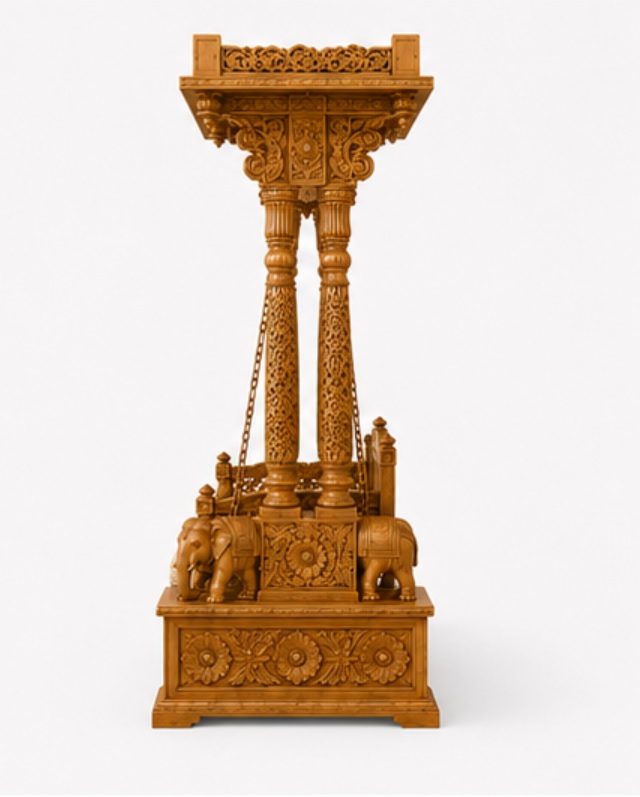 Traditional Wooden Jhula Swing for Living Room