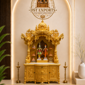Golden Big Size Swaminarayan Mandir for Pooja Room