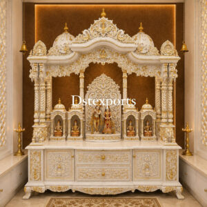 Marble Look Modern Teak Temple For Home