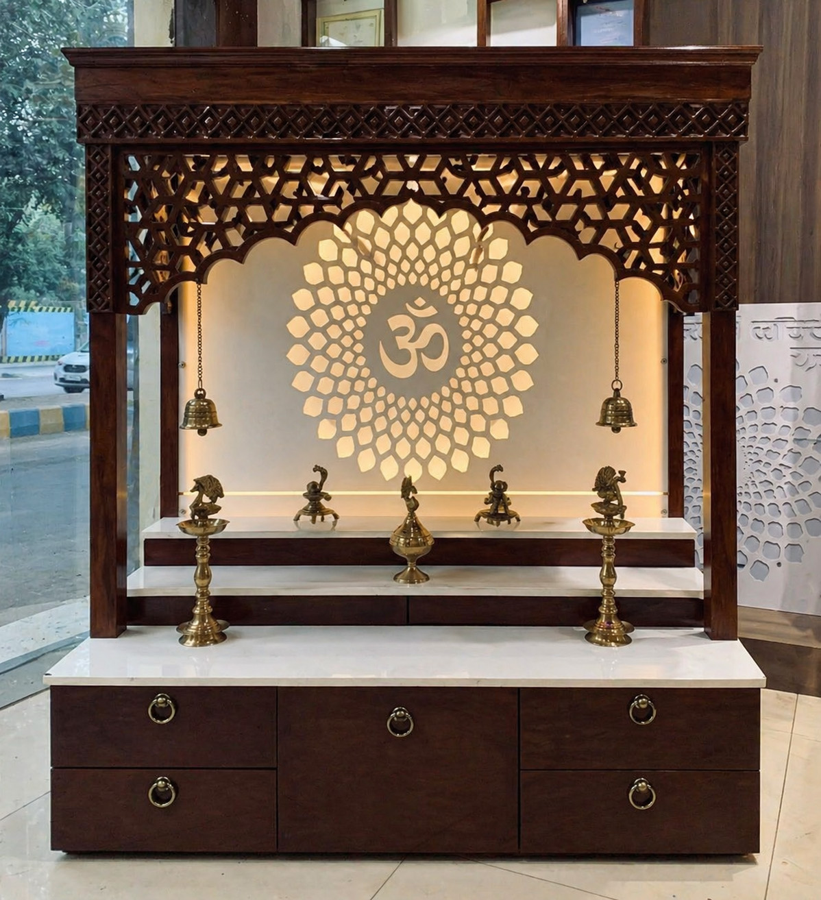 Beautiful and Stylish Wooden Pooja Mandir Designs
