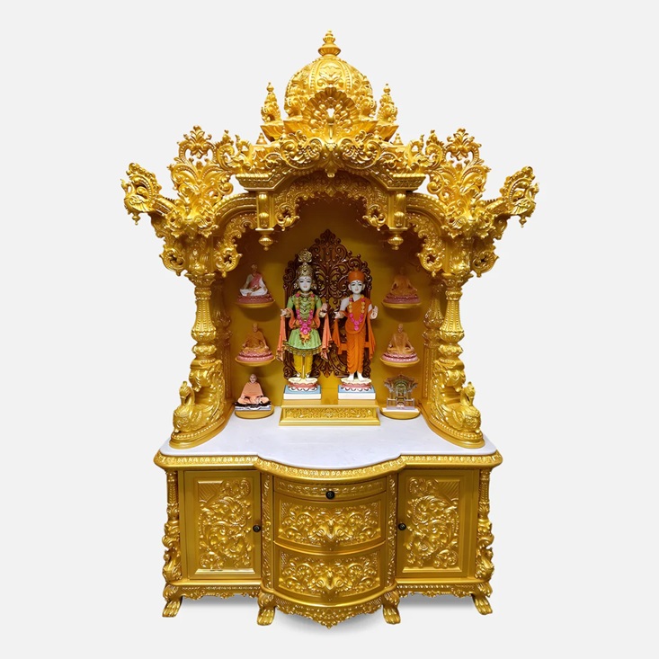 Golden Big Size Swaminarayan Mandir for Pooja Room - Image 2