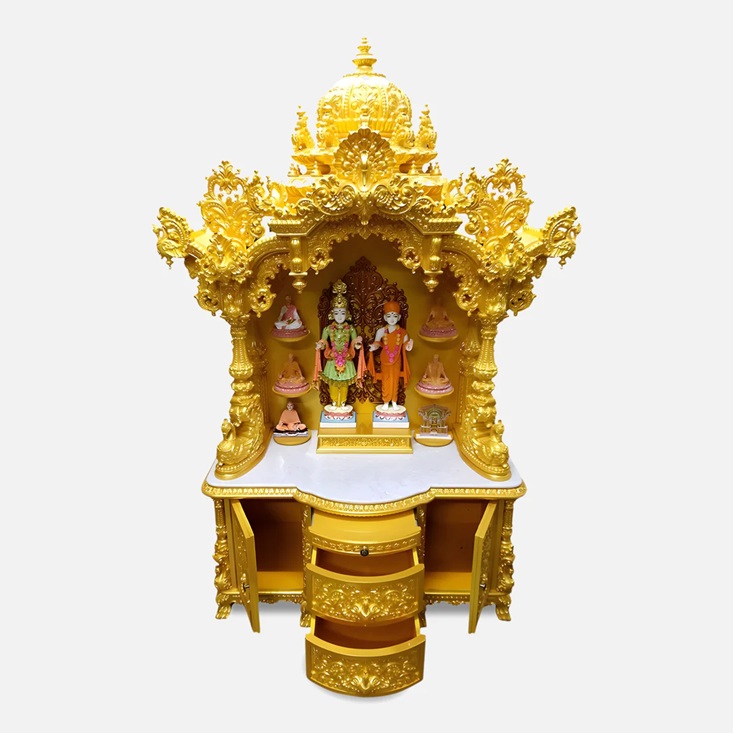 Golden Big Size Swaminarayan Mandir for Pooja Room - Image 4