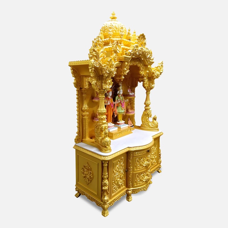 Golden Big Size Swaminarayan Mandir for Pooja Room - Image 3
