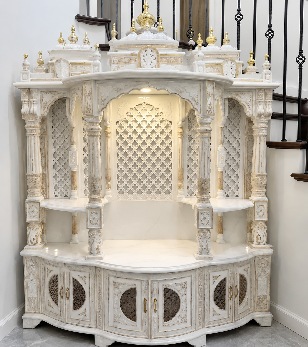 Modern White Temple With Doors for Home
