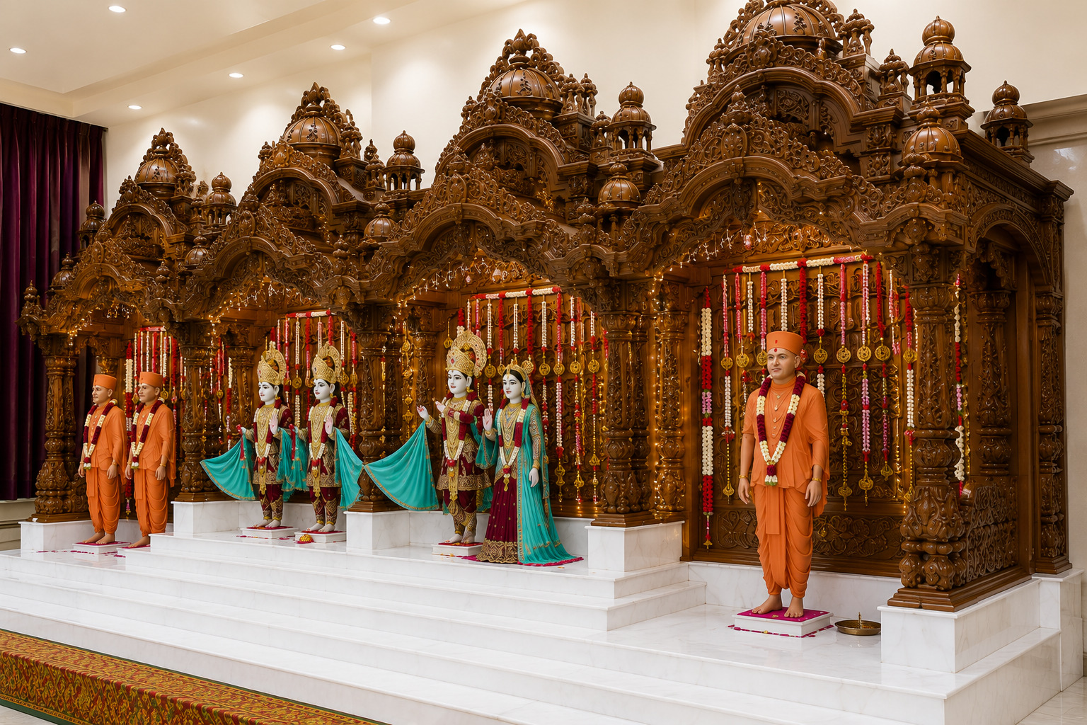 Majestic Golden Swaminarayan Mandir for Community Prayer Hall