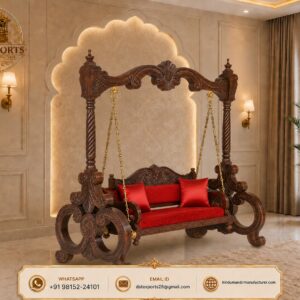 Teak wood swing, Hand carved teak wood swing, Luxury wooden swing, Premium teak wood jhula, Traditional Indian swing, South Indian wooden swing, Royal teak wood jhula, Handcrafted wooden swing, Heritage style swing, Temple carving wooden swing, Designer teak wood swing, Indoor wooden jhula, Living room wooden swing, Wooden swing for home, Luxury home swing, Antique carved swing, Maharaja style swing, Palace style wooden swing, Classic wooden swing, Solid teak wood furniture, Premium handcrafted furniture, Wooden hanging swing, Decorative teak wood swing, Luxury wooden furniture, Indian handcrafted furniture, Traditional home décor, Wooden porch swing, Home temple style swing, Heavy carved wooden swing, Designer home jhula, Luxury foyer swing, Wooden swing with carved pillars, Wooden swing with brass chain, Premium living room furniture, Artisan carved swing, Vintage wooden swing, Luxury interior furniture, Handcrafted teak furniture, Indian heritage furniture, Wooden sofa swing, Royal home décor, Exclusive teak wood jhula, Luxury handcrafted swing, Elegant wooden swing, High-end wooden furniture, Solid wood swing chair, Custom teak wood swing, Wooden swing manufacturer, Wooden swing exporter, Teak wood furniture manufacturer India, Wooden furniture exporter India, DST Exports teak swing, Premium home furniture, Traditional carved furniture, Luxury wooden interior décor, Custom wooden swing, Export quality teak wood swing, South Indian design swing, Ornate teak wood swing, Royal carved jhula.
