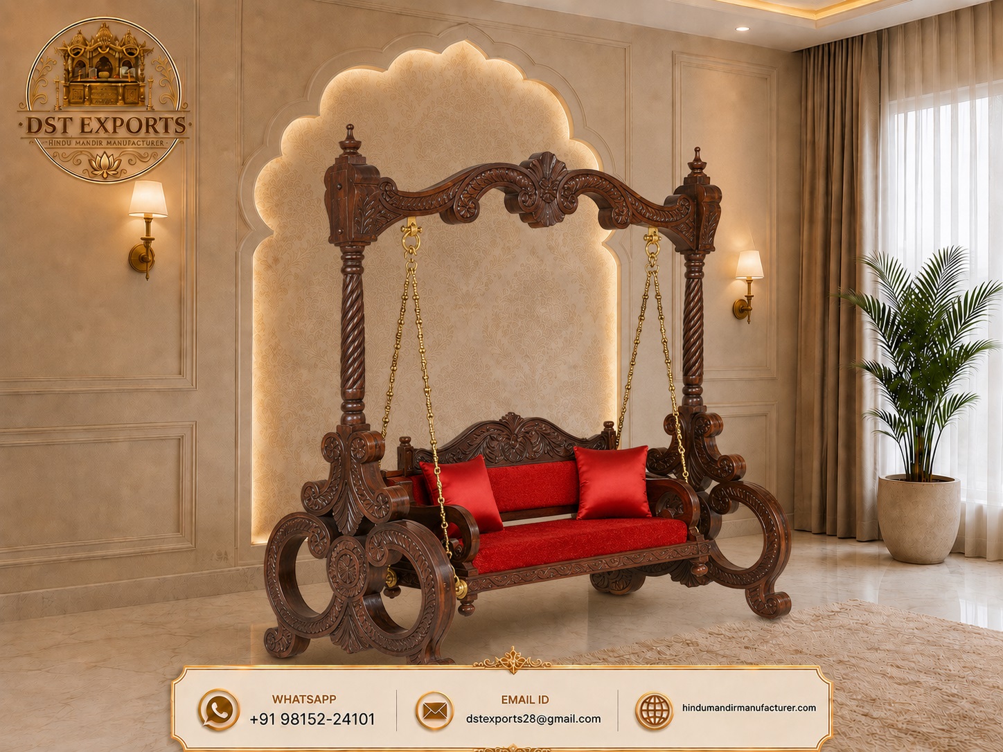 Teak wood swing, Hand carved teak wood swing, Luxury wooden swing, Premium teak wood jhula, Traditional Indian swing, South Indian wooden swing, Royal teak wood jhula, Handcrafted wooden swing, Heritage style swing, Temple carving wooden swing, Designer teak wood swing, Indoor wooden jhula, Living room wooden swing, Wooden swing for home, Luxury home swing, Antique carved swing, Maharaja style swing, Palace style wooden swing, Classic wooden swing, Solid teak wood furniture, Premium handcrafted furniture, Wooden hanging swing, Decorative teak wood swing, Luxury wooden furniture, Indian handcrafted furniture, Traditional home décor, Wooden porch swing, Home temple style swing, Heavy carved wooden swing, Designer home jhula, Luxury foyer swing, Wooden swing with carved pillars, Wooden swing with brass chain, Premium living room furniture, Artisan carved swing, Vintage wooden swing, Luxury interior furniture, Handcrafted teak furniture, Indian heritage furniture, Wooden sofa swing, Royal home décor, Exclusive teak wood jhula, Luxury handcrafted swing, Elegant wooden swing, High-end wooden furniture, Solid wood swing chair, Custom teak wood swing, Wooden swing manufacturer, Wooden swing exporter, Teak wood furniture manufacturer India, Wooden furniture exporter India, DST Exports teak swing, Premium home furniture, Traditional carved furniture, Luxury wooden interior décor, Custom wooden swing, Export quality teak wood swing, South Indian design swing, Ornate teak wood swing, Royal carved jhula.