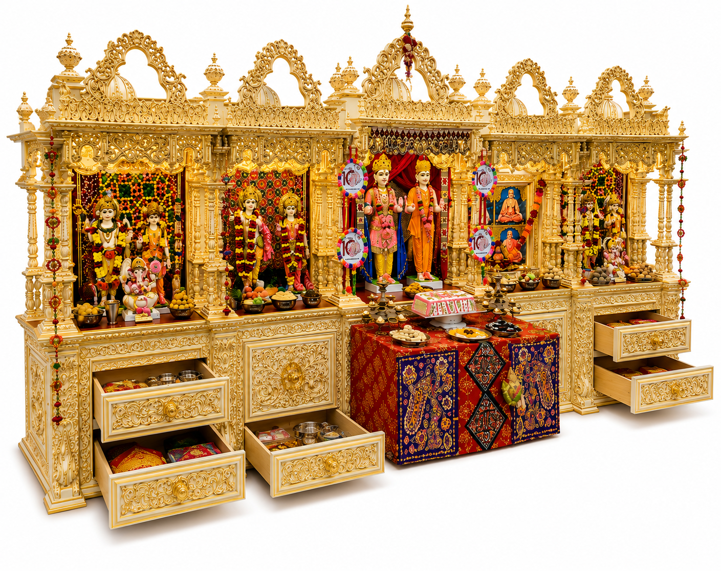 Grand Haveli Style Wooden Temple for Convention Centre
