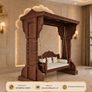 Custom Made Wooden Jhula Swing for Drawing Area