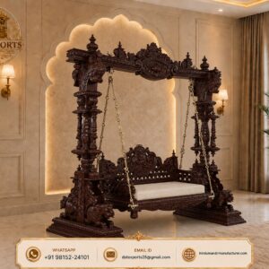 Teak wood swing, Hand carved teak wood swing, Luxury wooden swing, Premium teak wood jhula, Traditional Indian swing, South Indian wooden swing, Royal teak wood jhula, Handcrafted wooden swing, Heritage style swing, Temple carving wooden swing, Designer teak wood swing, Indoor wooden jhula, Living room wooden swing, Wooden swing for home, Luxury home swing, Antique carved swing, Maharaja style swing, Palace style wooden swing, Classic wooden swing, Solid teak wood furniture, Premium handcrafted furniture, Wooden hanging swing, Decorative teak wood swing, Luxury wooden furniture, Indian handcrafted furniture, Traditional home décor, Wooden porch swing, Home temple style swing, Heavy carved wooden swing, Designer home jhula, Luxury foyer swing, Wooden swing with carved pillars, Wooden swing with brass chain, Premium living room furniture, Artisan carved swing, Vintage wooden swing, Luxury interior furniture, Handcrafted teak furniture, Indian heritage furniture, Wooden sofa swing, Royal home décor, Exclusive teak wood jhula, Luxury handcrafted swing, Elegant wooden swing, High-end wooden furniture, Solid wood swing chair, Custom teak wood swing, Wooden swing manufacturer, Wooden swing exporter, Teak wood furniture manufacturer India, Wooden furniture exporter India, DST Exports teak swing, Premium home furniture, Traditional carved furniture, Luxury wooden interior décor, Custom wooden swing, Export quality teak wood swing, South Indian design swing, Ornate teak wood swing, Royal carved jhula.