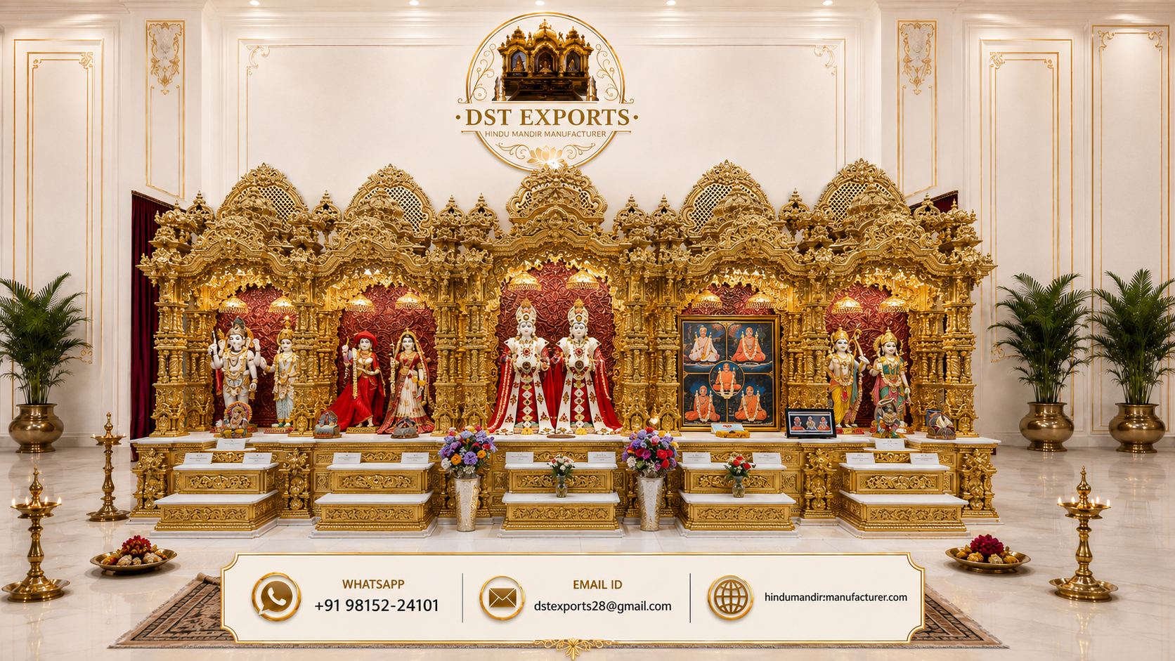 Grand Golden Hindu Temple for Swaminarayan Sanstha Mandir