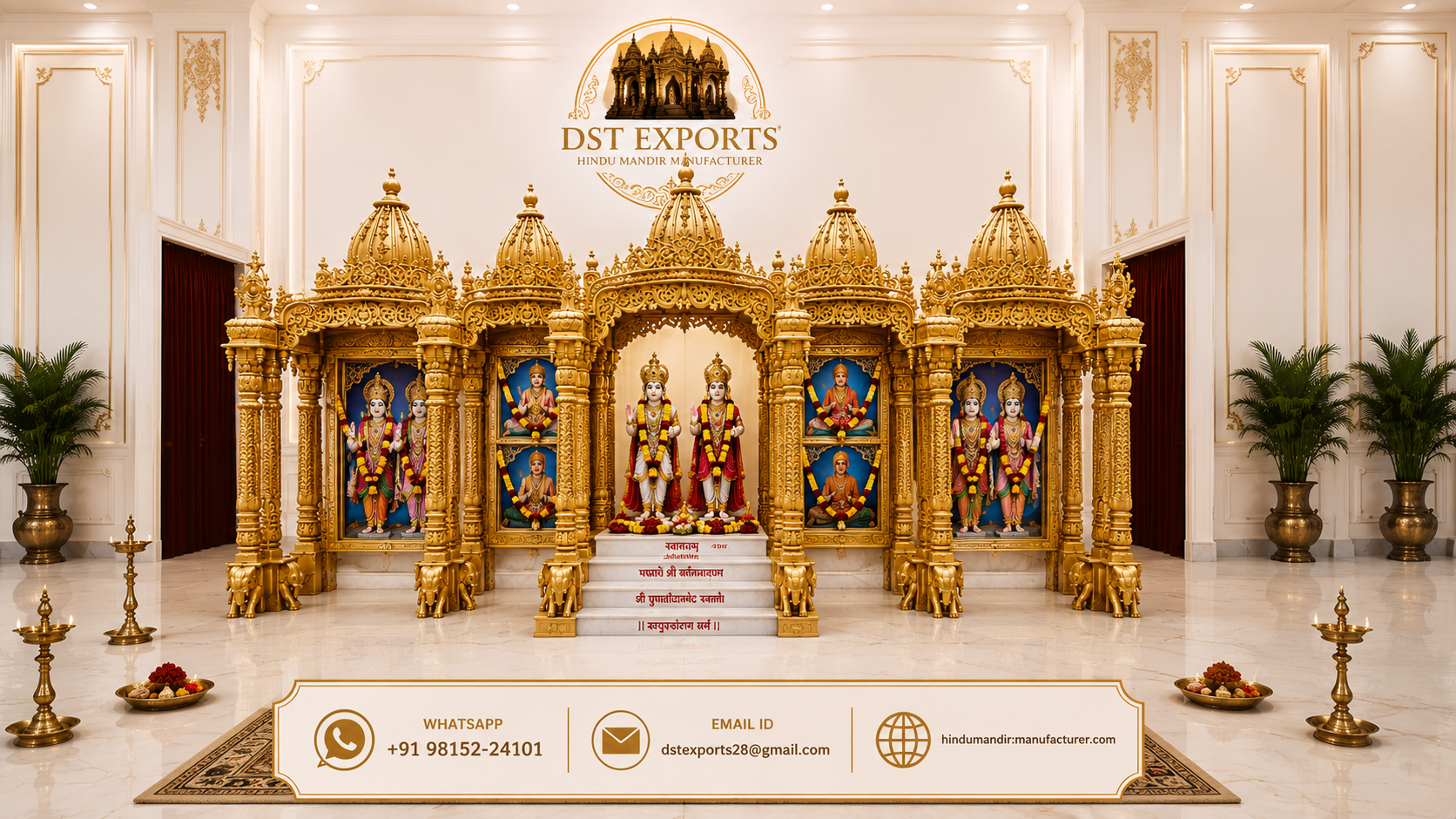 Grand Haveli Style Wooden Temple for Convention Centre