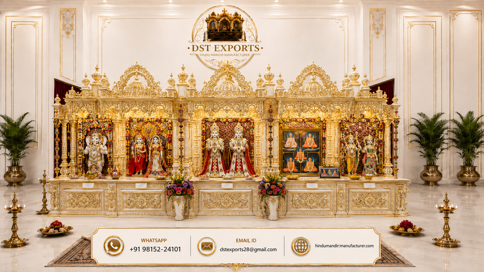 Super Large Size Hindu Mandir for Community Centers Temple