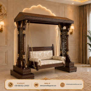 Maharaja Theme Wooden Swing for Drawing Room