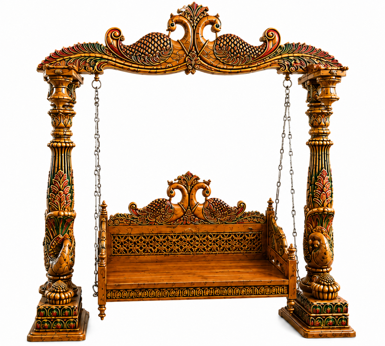 Rajwadi Style Wooden Indoor Swing Set for Home Décor - Image 3