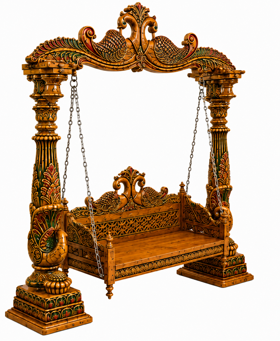 Rajwadi Style Wooden Indoor Swing Set for Home Décor - Image 2