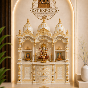 Devotional Wooden Mandir for Hindu Prayer Temple