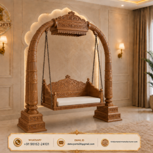Exclusive Elephant Trunk Pillar Wooden Swing for Living Room