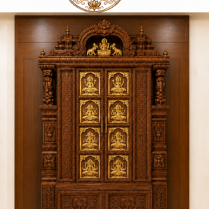 Traditional Temple Door with Mahalaxmi Hand Carving