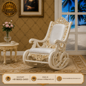 Luxury Wooden Rocking Chair with Premium Upholstery