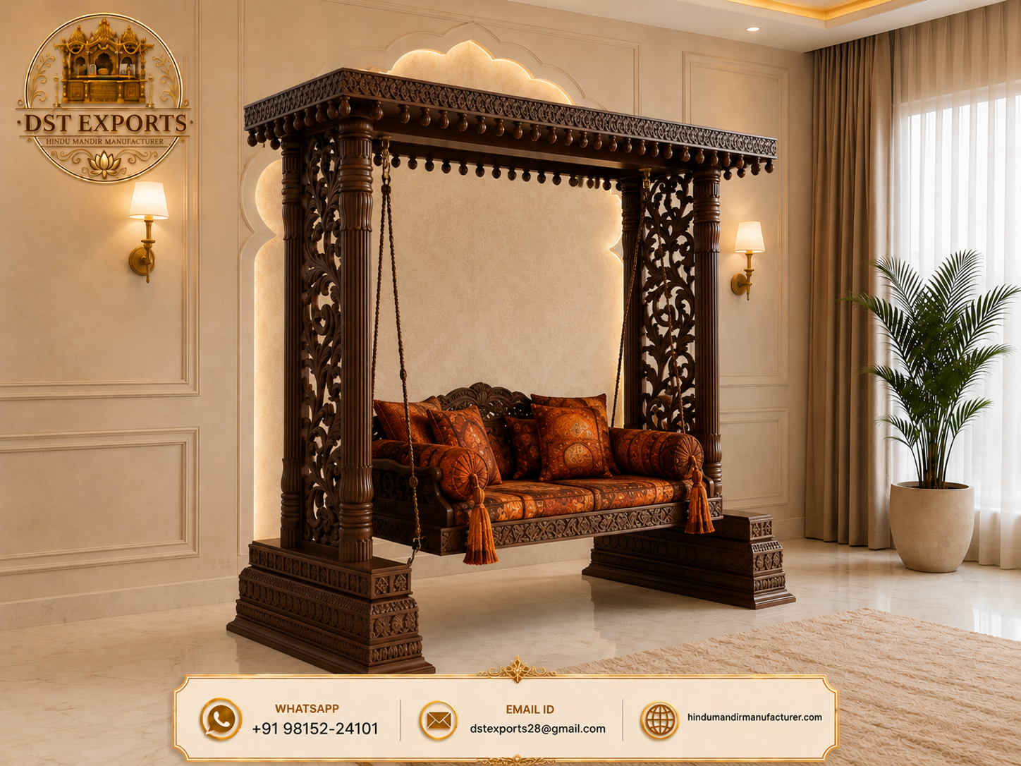 Maharaja Style Floor Standing Swing Jhula for Home