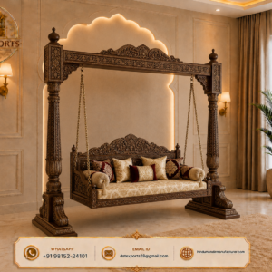 Maharani Palace Style Handcarved Wooden Swing