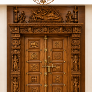 Premium Lakshmi Narayana Hand Carved Wooden Door