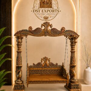 Rajwadi Style Wooden Indoor Swing Set for Home Décor