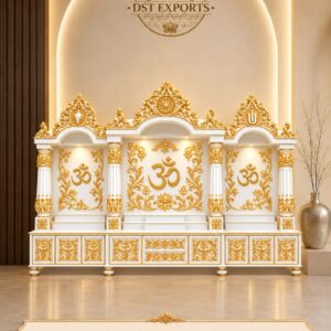 Large Traditional Bollywood Style Wooden Pooja Temple