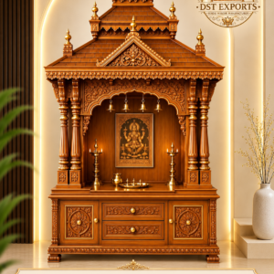 Traditional Pashupatinath Hand-Carved Wooden Nepali Mandir