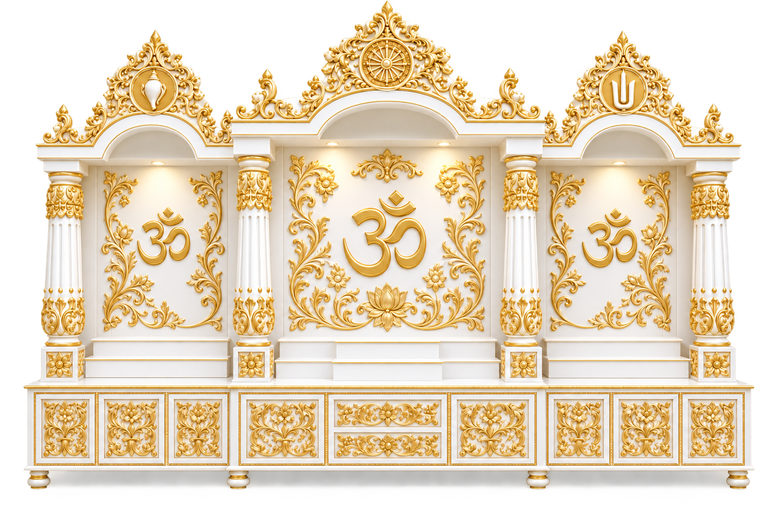 Large Traditional Bollywood Style Wooden Pooja Temple - Image 2