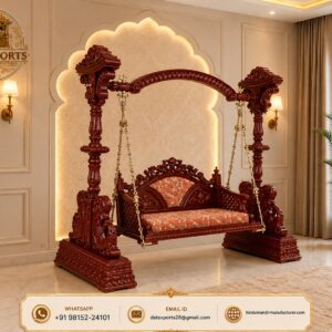 Luxury Maharaja Style Wooden Jhula for Living Room Decor