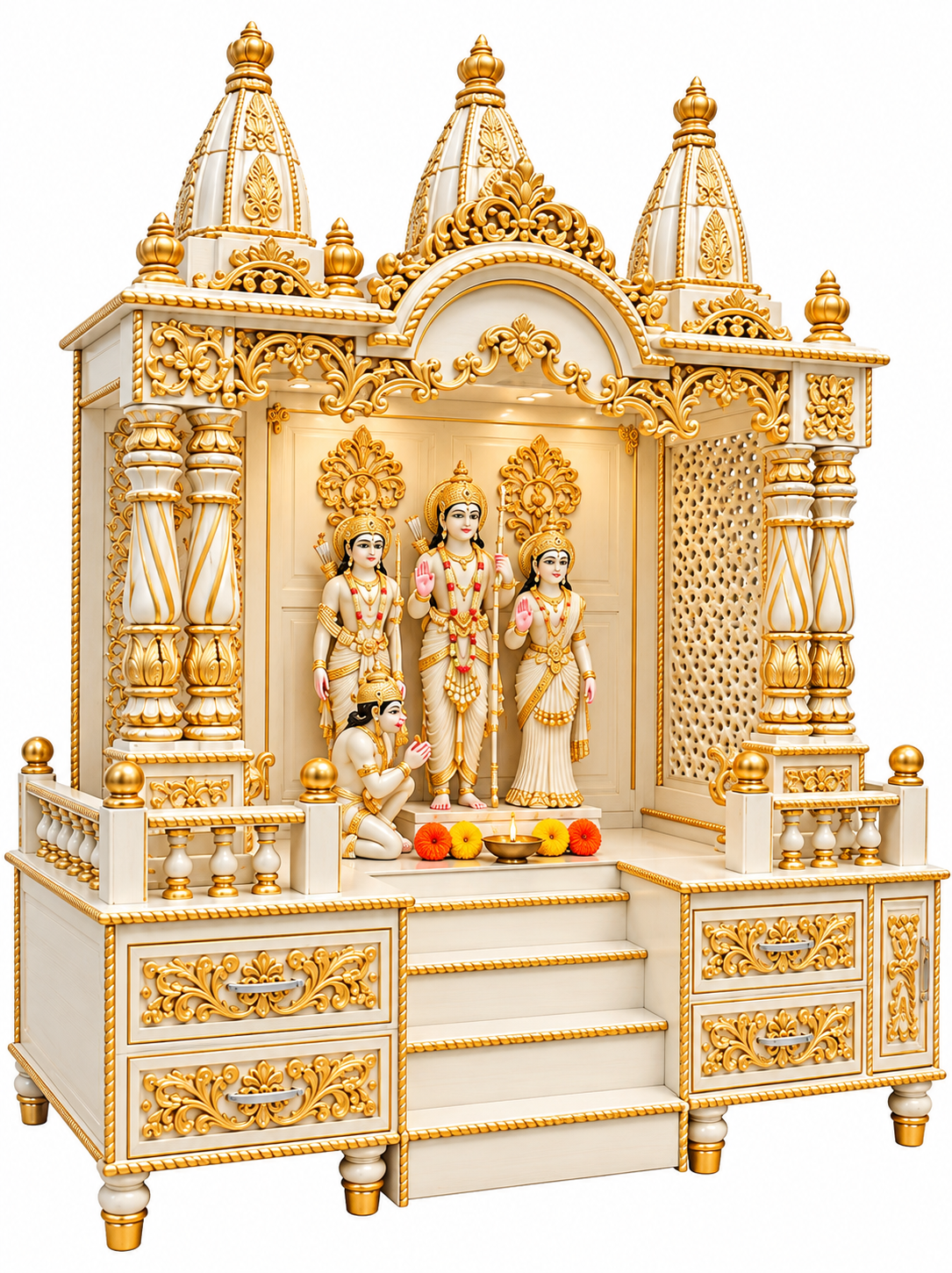 Premium Tirupati Balaji Venkateswara Wooden Pooja Temple - Image 4