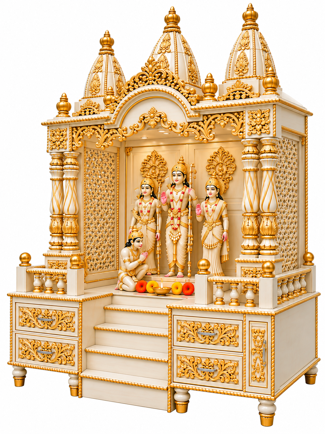 Premium Tirupati Balaji Venkateswara Wooden Pooja Temple - Image 3
