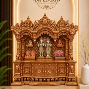 Buy premium handcrafted teak wood Hindu temples and luxury pooja mandirs for Australian homes. Custom sizes, traditional carving and international export from DST Exports.
