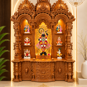 Tirupati Balaji Handcarved Wooden Mandir For Homes